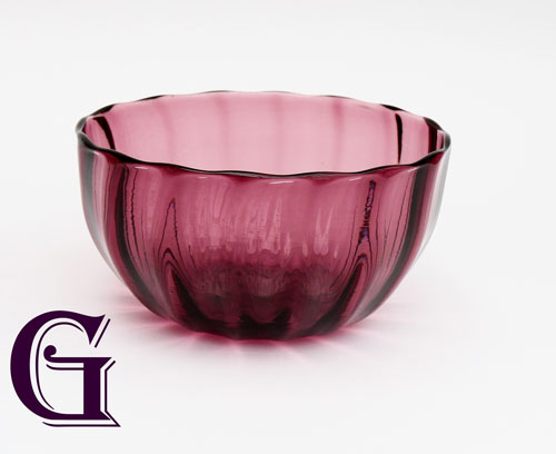An amethyst cut glass bowl