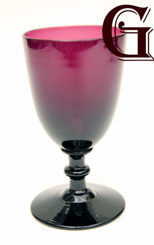 An amethyst wine glass