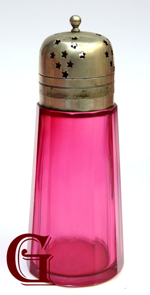 CRANBERRY GLASS SUGAR SIFTER