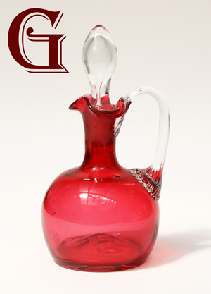 CRANBERRY GLASS vinegar bottle
