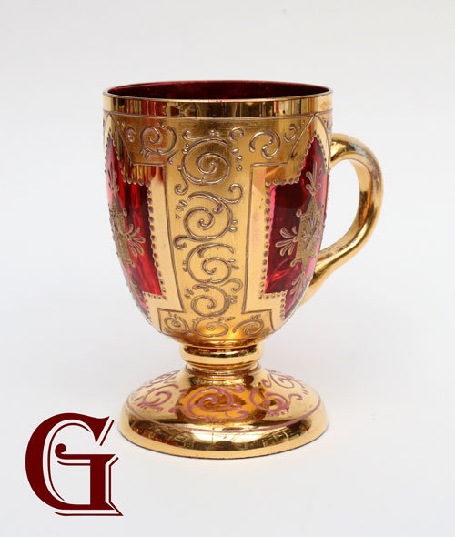 CRANBERRY GLASS enamel mug