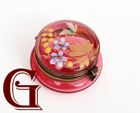 CRANBERRY GLASS patch pot