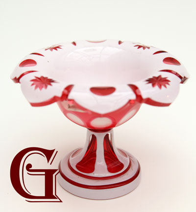cranberry overlay tazza