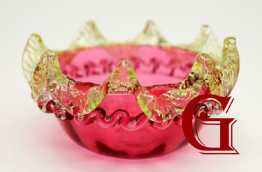 cranberry glass preserve dish