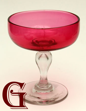 Cranberry glass bowl