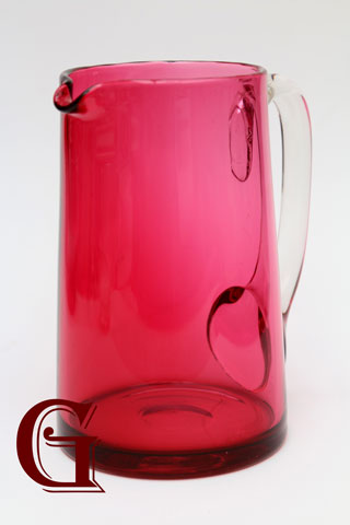 Cranberry glass jug