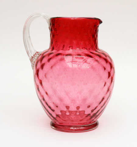 Cranberry glass jug