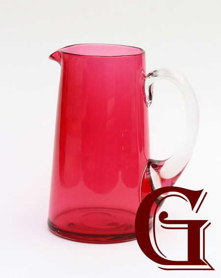 Cranberry glass jug