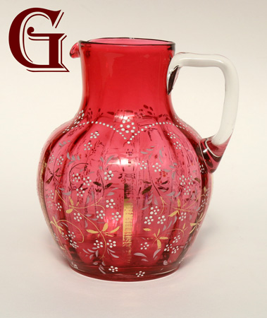 Cranberry glass jug