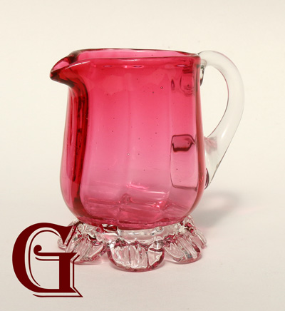 Cranberry glass milk jug
