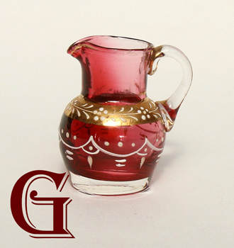 Cranberry glass miniature jug