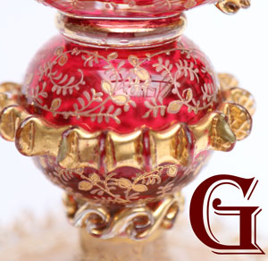 cranberry glass vase moser